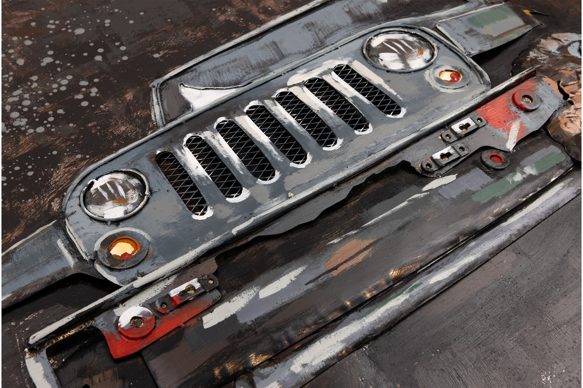 3D Metal Wall Art Jeep CM20013 Hand Crafted and Hand Painted