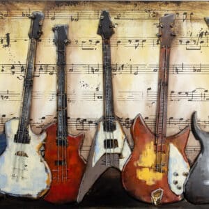 3D Metal Wall Art - Electric Guitars C0466