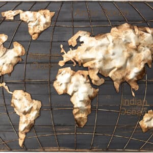 3D Metal Wall Art - World Map GA10037