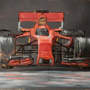 3D Metal Wall Art - Race Car M0235-RED