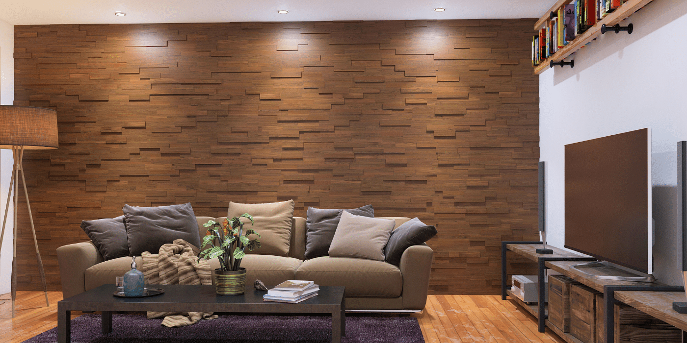 Natural Oak 3D Slats. Wide Oak Panels. 3D Wooden Panels. Wall