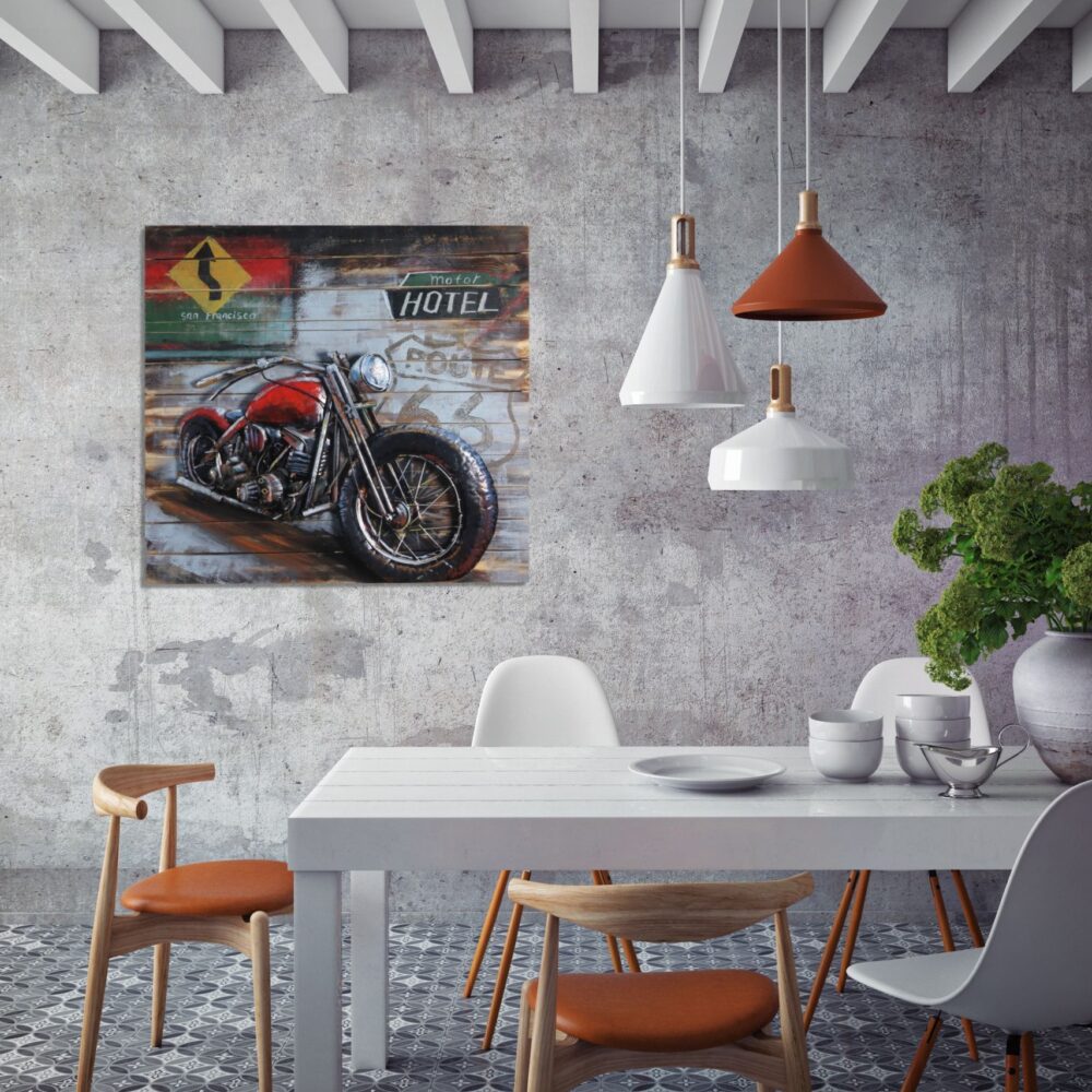 3D Motorcycle  Metal Wall Art Beautiful Detail Made In USA Choose Color 