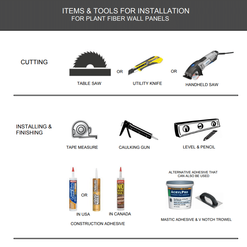 Installation Tools & Materials