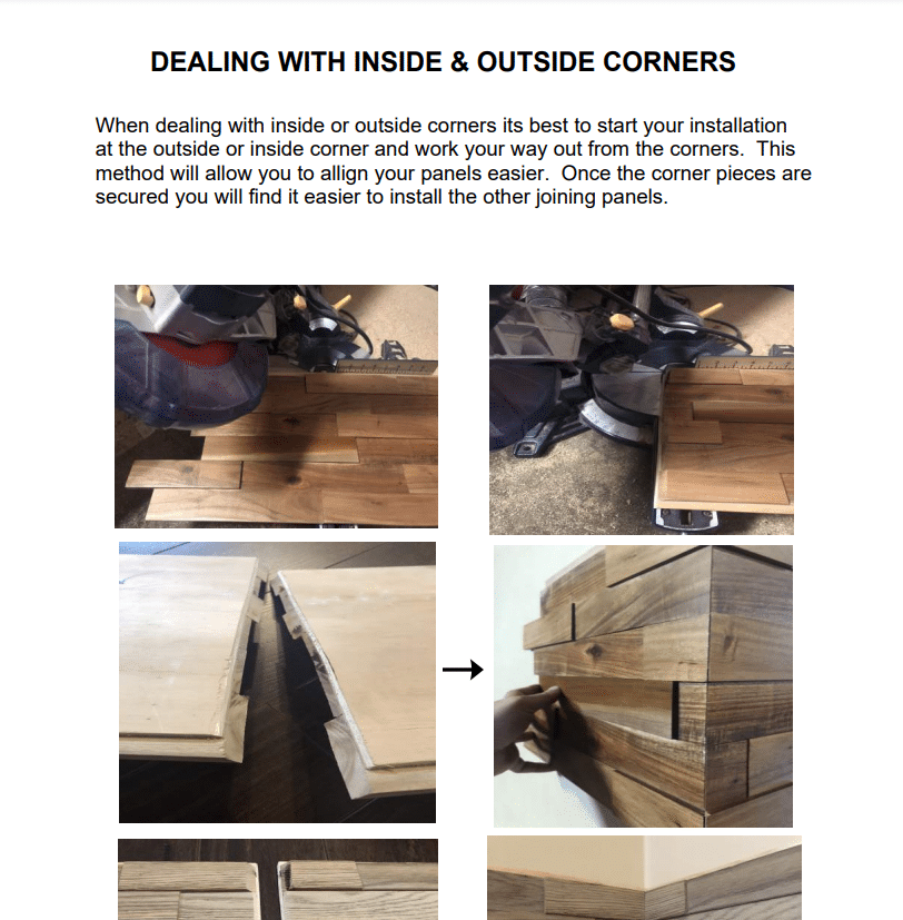 Mosaic Wood Panel Guide on Corners
