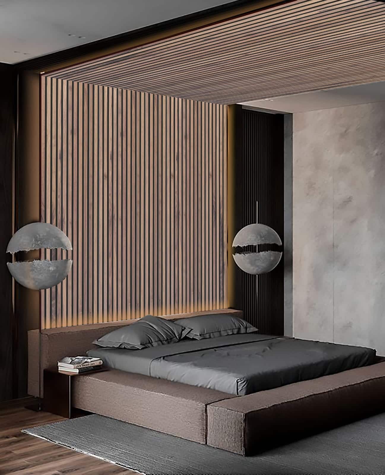 Acoustic Wood Slat Panels - Walnut SL-W01 - Slat Wall and Ceiling