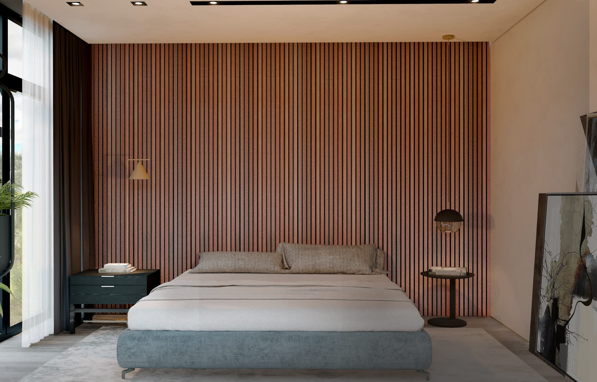 Acoustic Wood Slat Panels - Acacia SL-AC03- Slat Wall and Ceiling