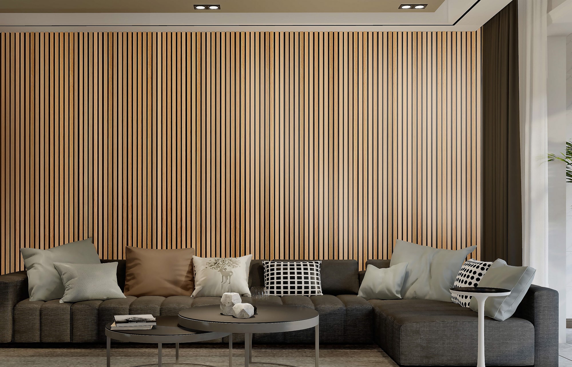 Natural Oak Acoustic Slat Wood Wall Panels