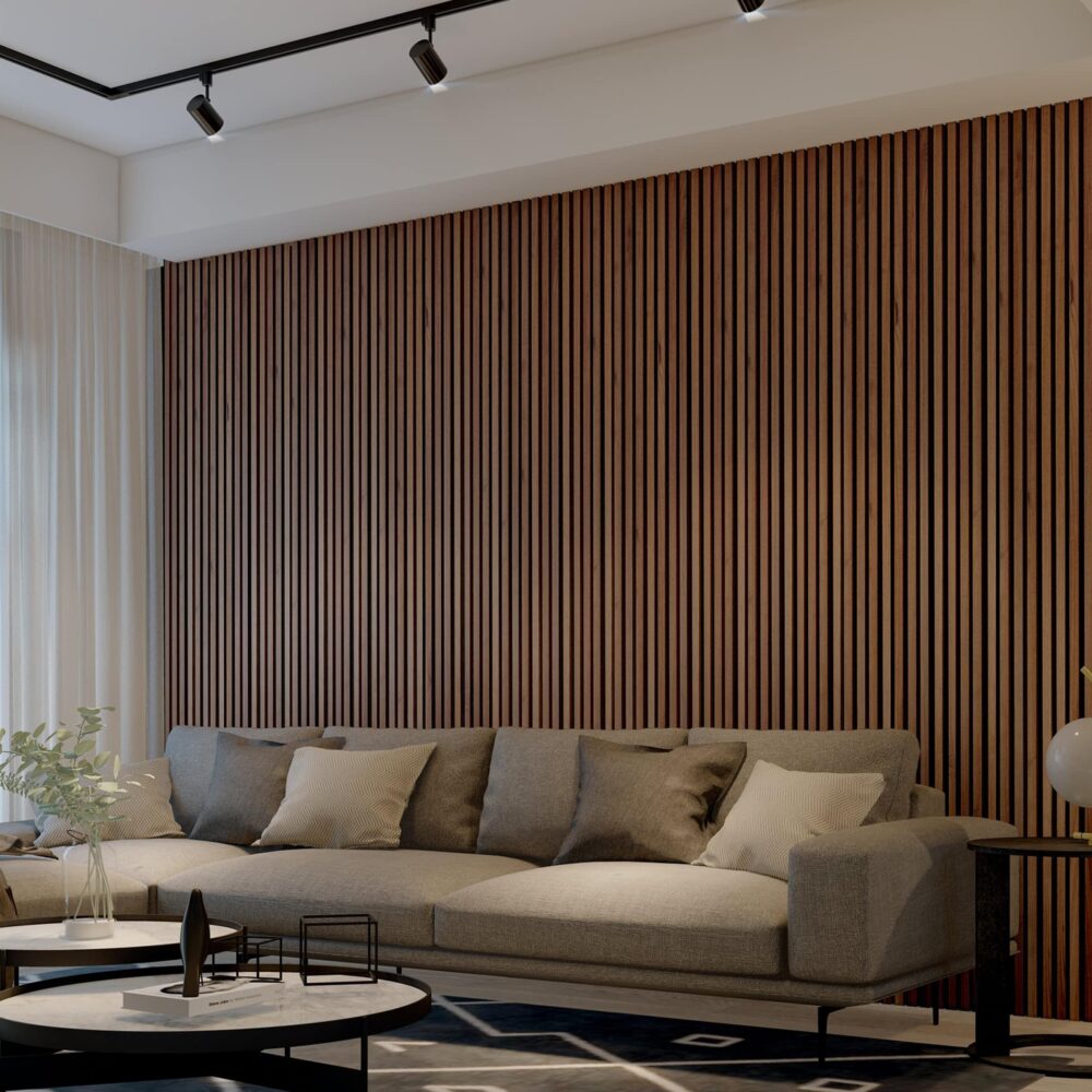 Acoustic Wood Slat Wall Panels Solid Walnut,Oak & Acacia Wood